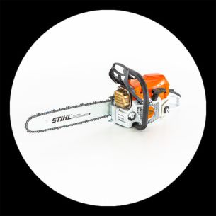 Kettensäge in verschiedenen Perspektiven